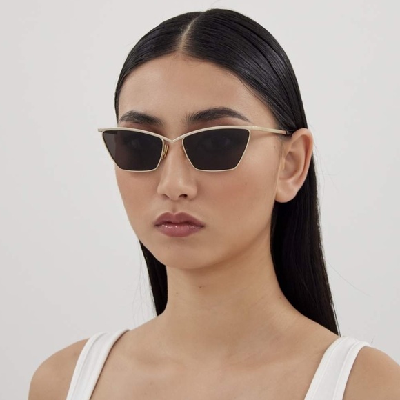 NEW SL637 003 SAINT LAURENT GOLD WOMEN SUNGLASSES SL 637 001 SAINT LAURENT - Picture 2 of 12